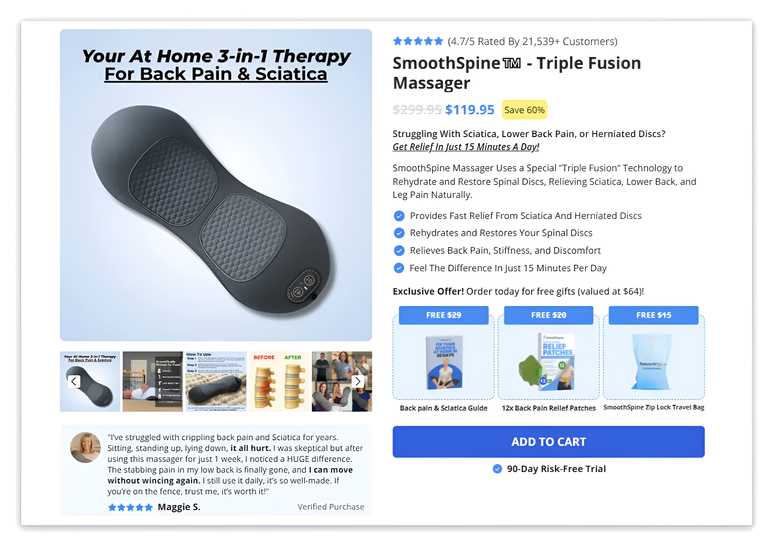 detail page of smooth spine triple fusion massager